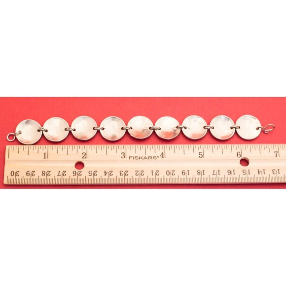 Vintage Silver Linked-Coins 7 Inches F12 - Picture 3 of 3